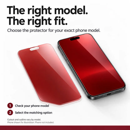 ❤️ Red Shimmer Privacy Screen Protector for iPhone – Tempered Glass Anti-Peep Protection