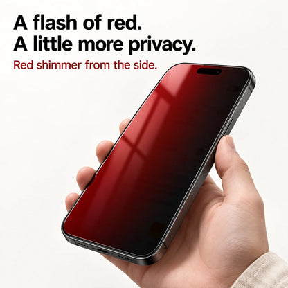 ❤️ Red Shimmer Privacy Screen Protector for iPhone – Tempered Glass Anti-Peep Protection