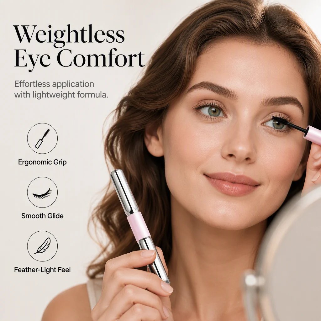 ✨ 24H Waterproof Double-Ended Mascara – 2mm Precision Brush for Longer, Lifted Lashes