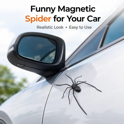 🕷️Magnetic S-shaped Spider Car Decor Sticker - Suitable for cars, trucks, motorcycles, garages, and metal surfaces