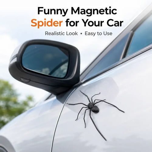 🕷️Magnetic S-shaped Spider Car Decor Sticker - Suitable for cars, trucks, motorcycles, garages, and metal surfaces