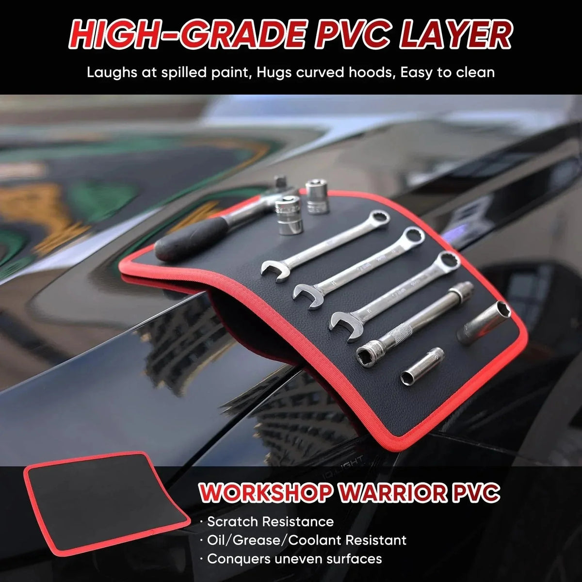 🧲 Flexible Magnetic Tool Mat – Keep Screws, Bolts & Tools Organized During Repairs