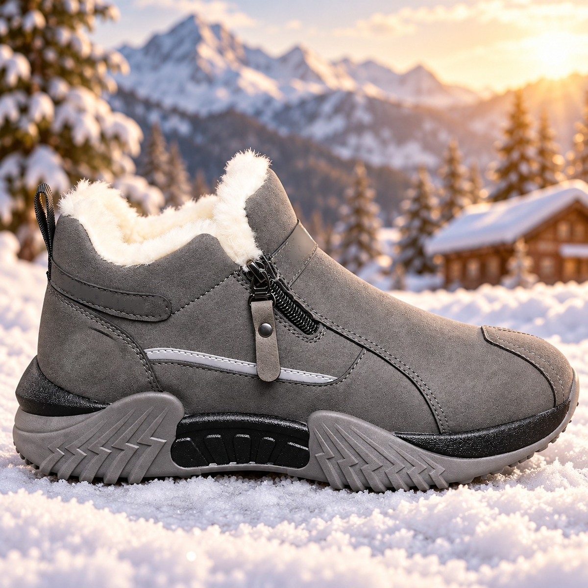 ❄️ Cozy Fleece Lined Winter Ankle Boots with Side Zipper