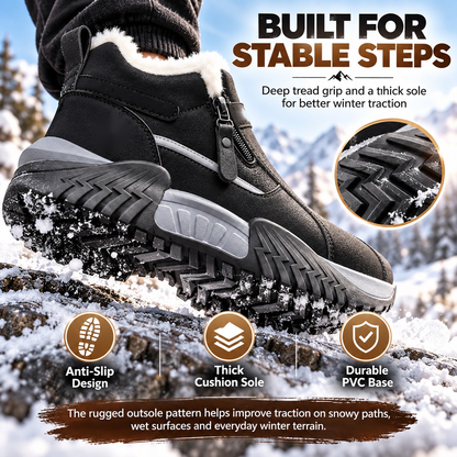 ❄️ Cozy Fleece Lined Winter Ankle Boots with Side Zipper