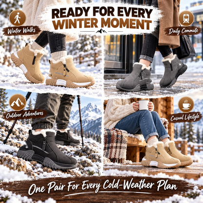 ❄️ Cozy Fleece Lined Winter Ankle Boots with Side Zipper