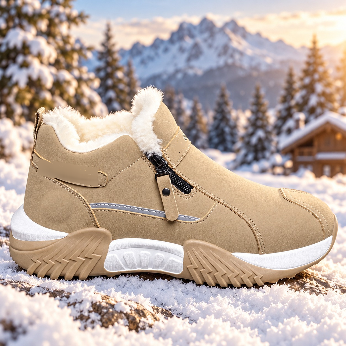 ❄️ Cozy Fleece Lined Winter Ankle Boots with Side Zipper