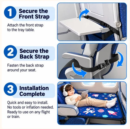 🚞Portable Kids Travel Bed | Airplane & Train Seat Extender, Anti-slip Foldable Sleeping Mat for Toddler Long Journey