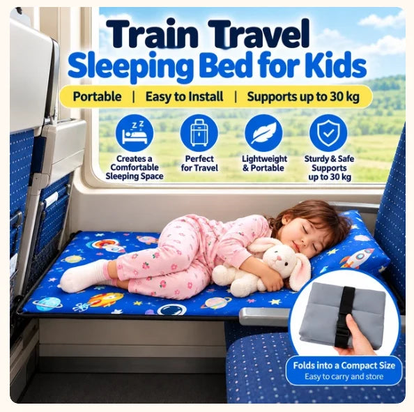 🚞Portable Kids Travel Bed | Airplane & Train Seat Extender, Anti-slip Foldable Sleeping Mat for Toddler Long Journey