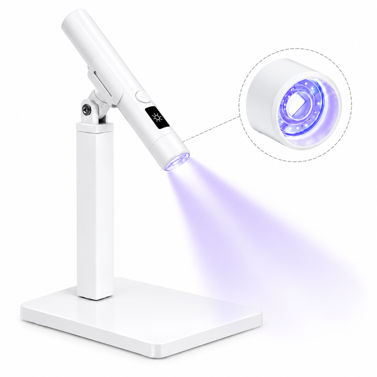 💅✨ Rechargeable Mini UV/LED Nail Lamp – Precision Flash Curing Light with Adjustable Stand 💖