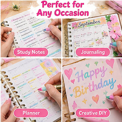 ✨ 12-Color Glitter Highlighter Pens – Shimmer Markers for Studying & Journaling
