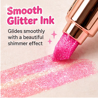 ✨ 12-Color Glitter Highlighter Pens – Shimmer Markers for Studying & Journaling