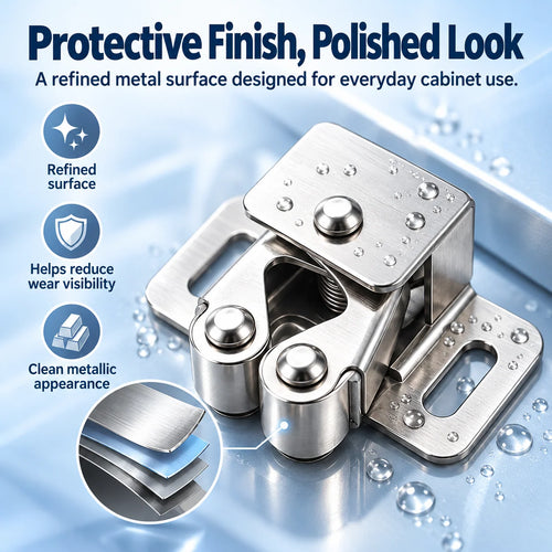 🔧 Spring-Loaded Cabinet Door Latch – Metal Catch in 6 Finishes