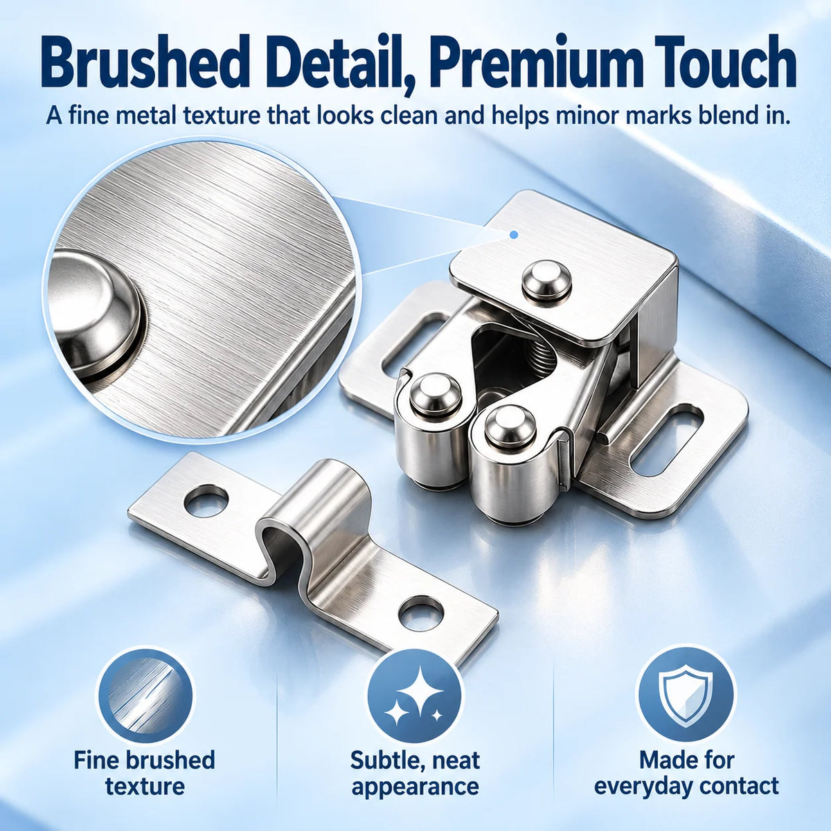 🔧 Spring-Loaded Cabinet Door Latch – Metal Catch in 6 Finishes