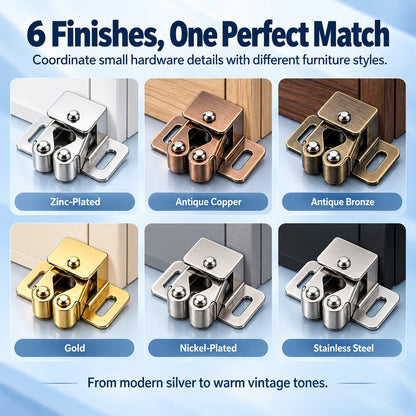 🔧 Spring-Loaded Cabinet Door Latch – Metal Catch in 6 Finishes