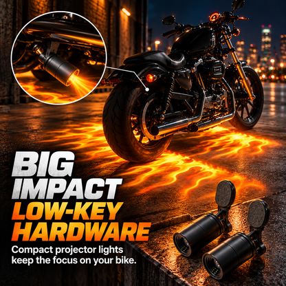 🔥 Motorcycle Flame Projector Lights – Eye-Catching Ground Effects