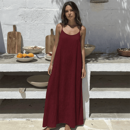 Solid Color Backless Cami Dress ✨