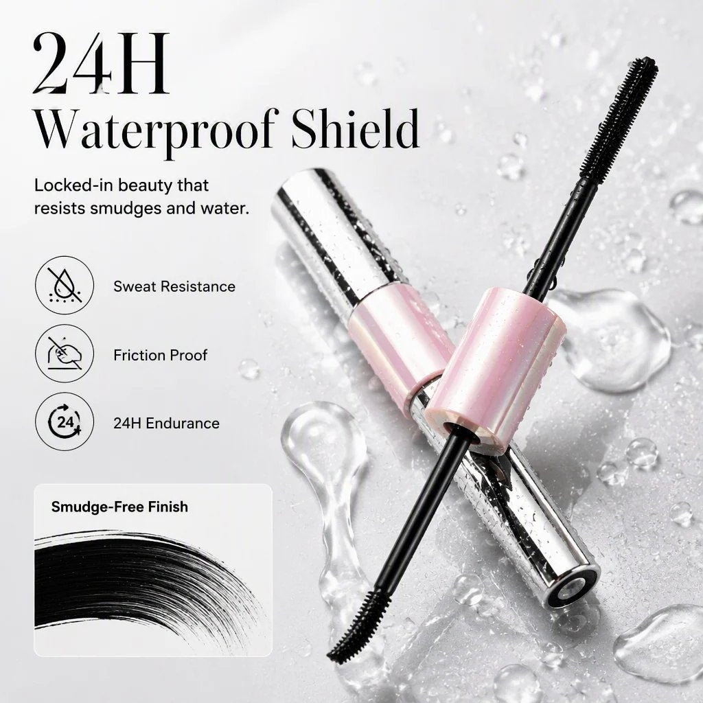 ✨ 24H Waterproof Double-Ended Mascara – 2mm Precision Brush for Longer, Lifted Lashes