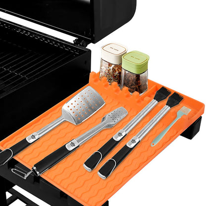 🍖 Silicone BBQ Side Shelf Mat – Clean Grill, Easy Cook 🔥