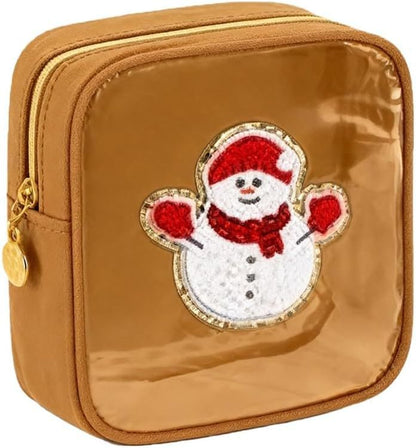 🎄 Christmas Tree-Shaped Transparent Cosmetic Bag — Festive Travel Organizer