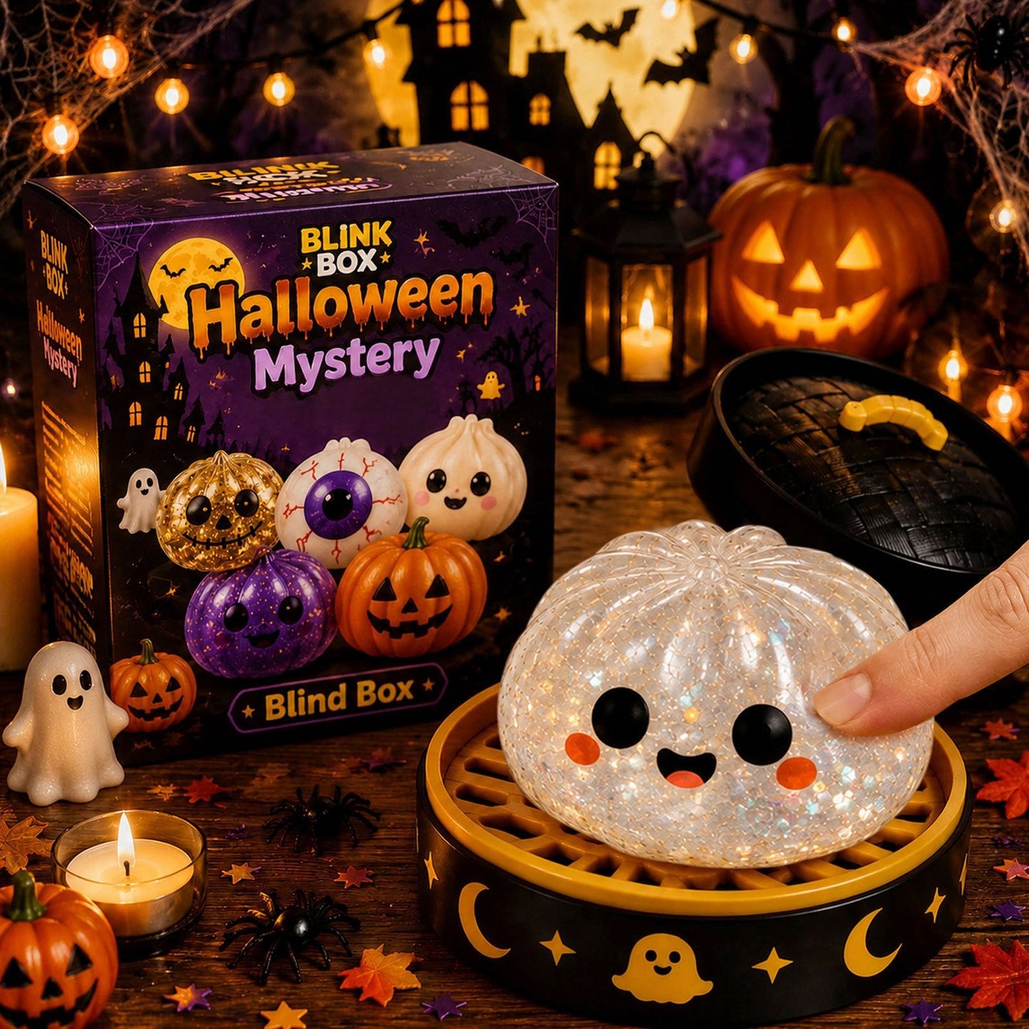 🎃 SpookySquish Halloween Glitter Fidget Toys – 5 Collectible Styles