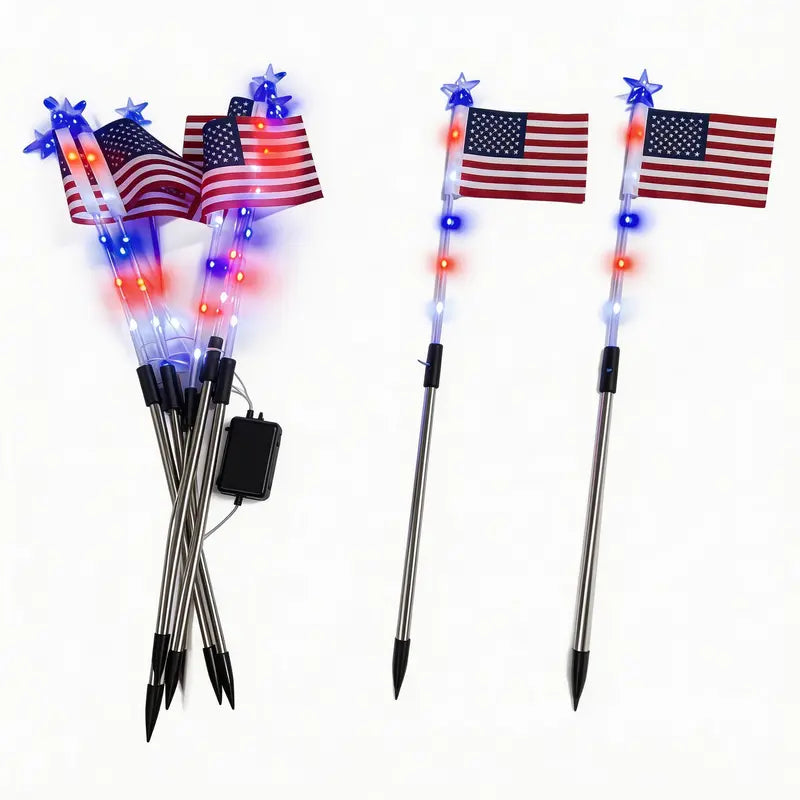 🇺🇸 8-Piece Flag Light Set ✨ 4th of July Yard Decor