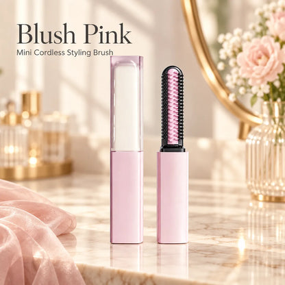 ✨ Mini Cordless Heated Styling Brush – Portable Hair Touch-Up Tool for Bangs, Face-Framing Pieces & Ends