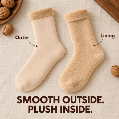 🧦 Fleece-Lined Cozy Socks – Warm Winter Comfort, Two Ways to Wear