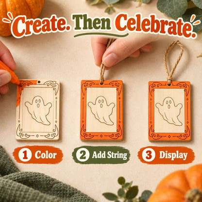 🎨 Color Your Own Holiday Ornament Kit — 12 Markers Included