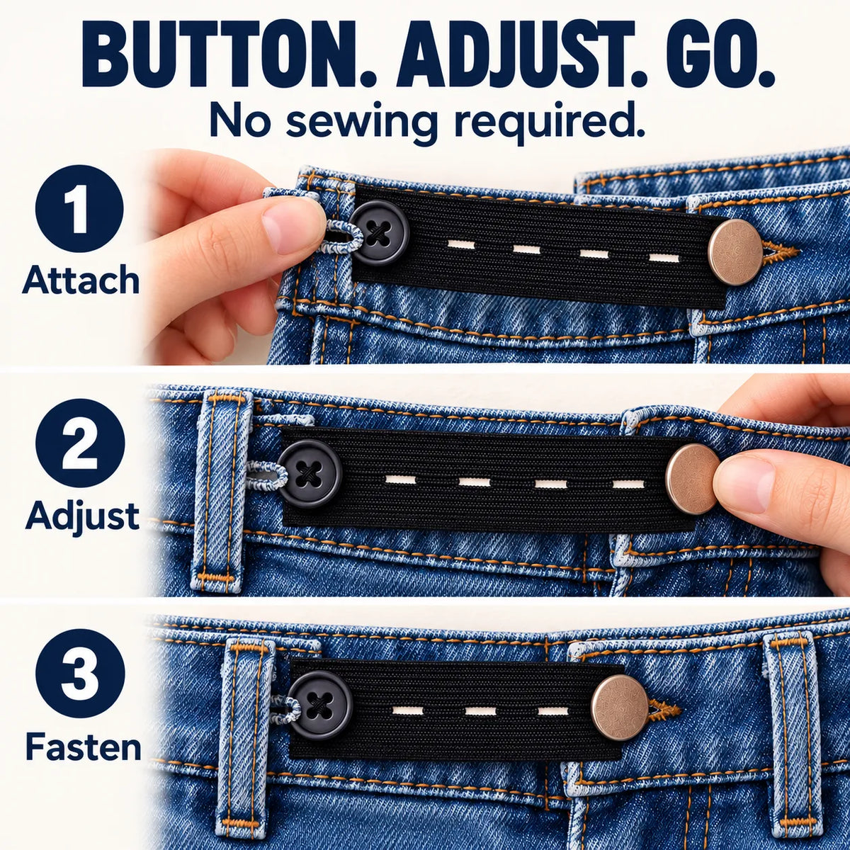 ✨ Waistband Extender for Jeans & Pants — No Sewing