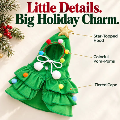 Christmas Dog Cape 🎄 Festive Tree Costume for Holiday Photos