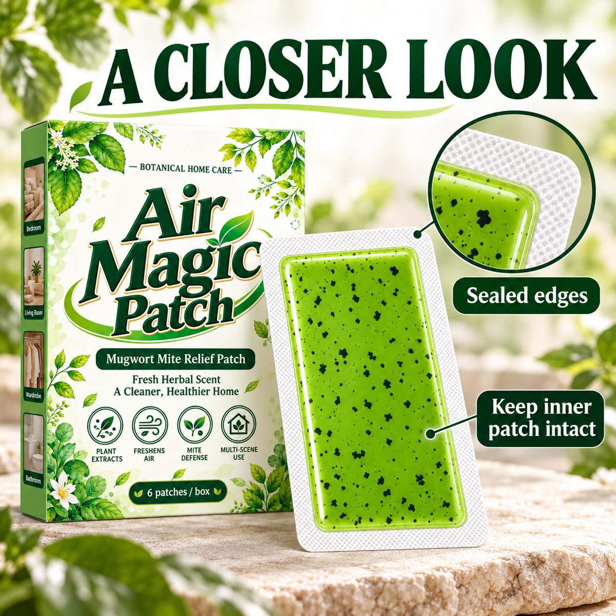 🌿 Mugwort Mite Defense Patches – Botanical Home Care, 6-Pack