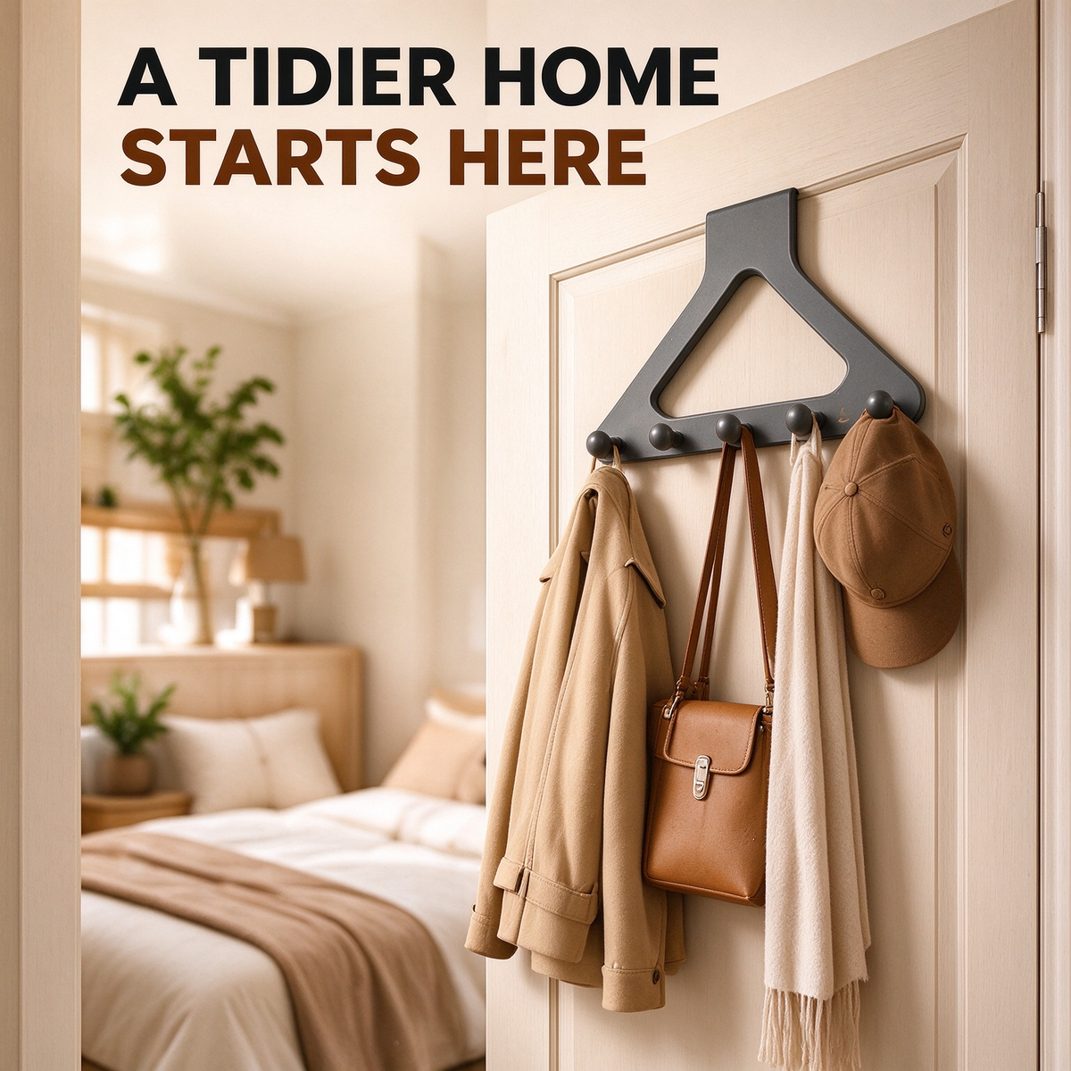 Triangular door hanging multi-hook storage rack(4Pcs)