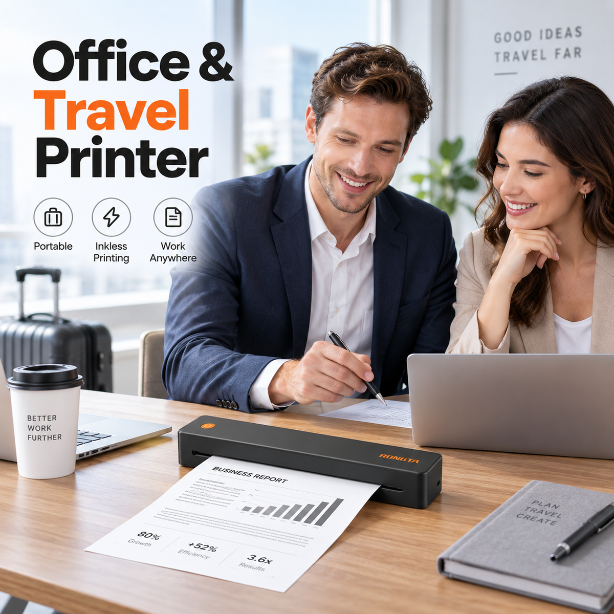 🖨️ Portable Wireless A4 Thermal Printer – Inkless Bluetooth & USB Printing Anywhere