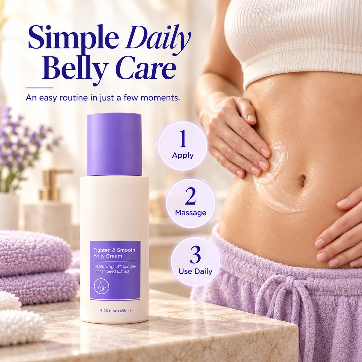 💜 Tighten & Smooth Belly Cream | Firmer-Looking Skin ✨