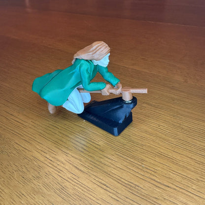 🧙‍♀️✨ Witch & Wizard Broomstick Dashboard Ornament – Magical Ride