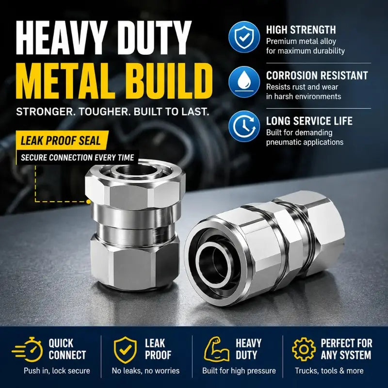🚛Heavy-duty truck pneumatic piping leak-proof 4-16mm fitting kit (8 pieces) - Compressor piping fittings