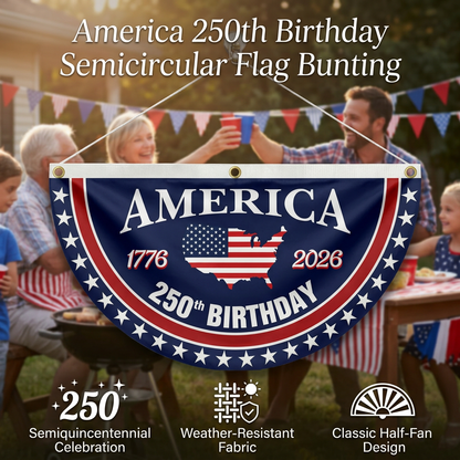 America 250th Birthday Semicircular Flag Bunting