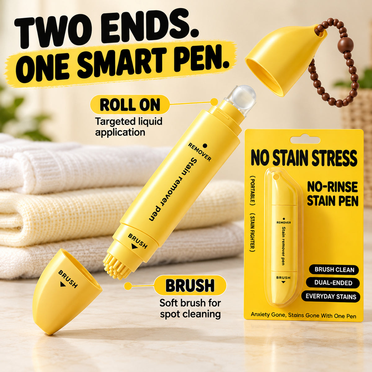 ✨ Portable Dual-Head Stain Remover Pen – Tackle Everyday Stains