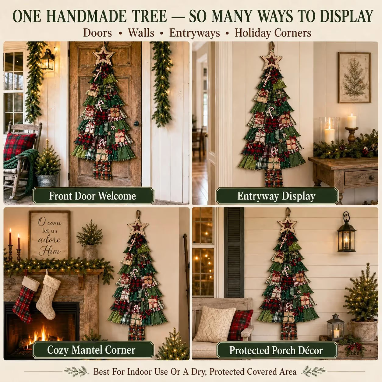 ⭐ The Ultimate Holiday DIY Craft Oversized Patchwork Christmas Tree Door Hanging Banner Kit 🎄🚪