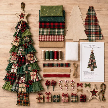 ⭐ The Ultimate Holiday DIY Craft Oversized Patchwork Christmas Tree Door Hanging Banner Kit 🎄🚪