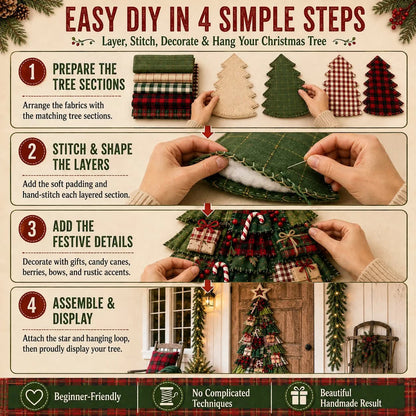 ⭐ The Ultimate Holiday DIY Craft Oversized Patchwork Christmas Tree Door Hanging Banner Kit 🎄🚪