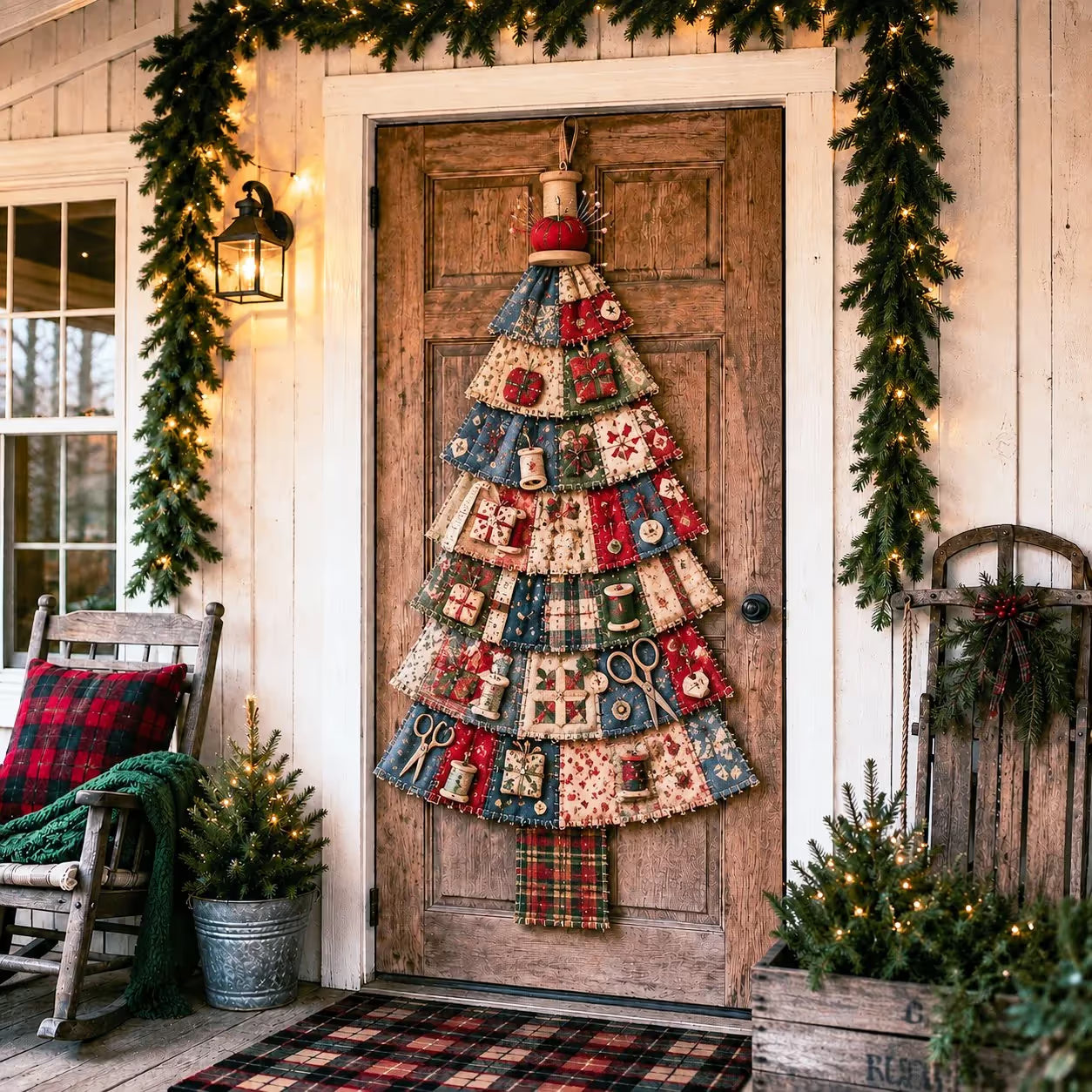 ⭐ The Ultimate Holiday DIY Craft Oversized Patchwork Christmas Tree Door Hanging Banner Kit 🎄🚪