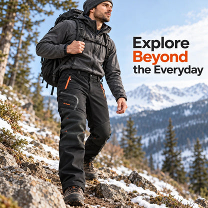 👖Men’s Fleece-Lined Softshell Hiking Pants