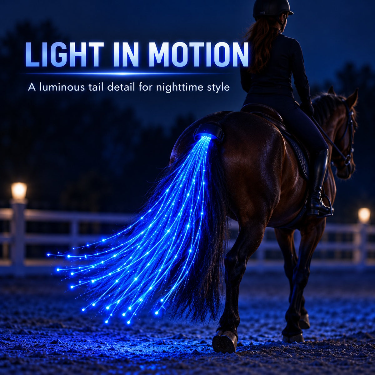 LED Horse Visibility Gear Set – Light Up Chest Harness, 4 Leg Bands & Tail Light for Night Riding