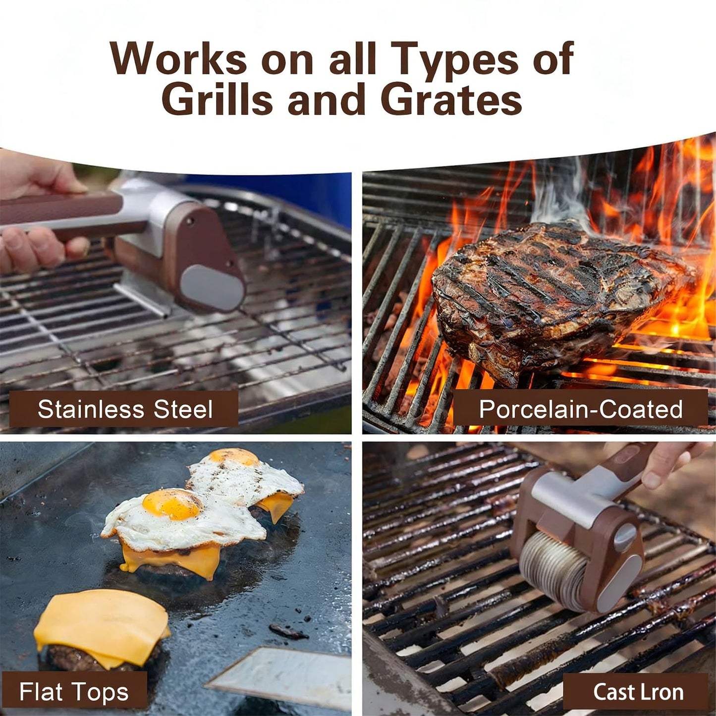 🔥 Electric Grill Cleaner 🧼 Bristle-Free BBQ Cleaning Brush