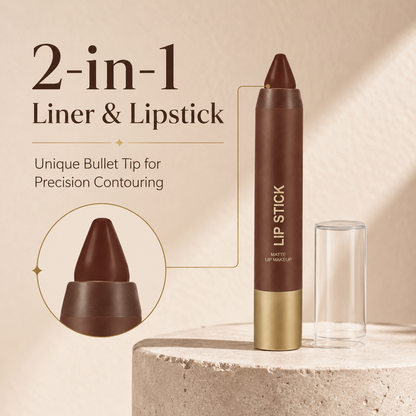 🍫 6-Color Matte Chocolate Lipstick: Perfect Lips in One Swipe!