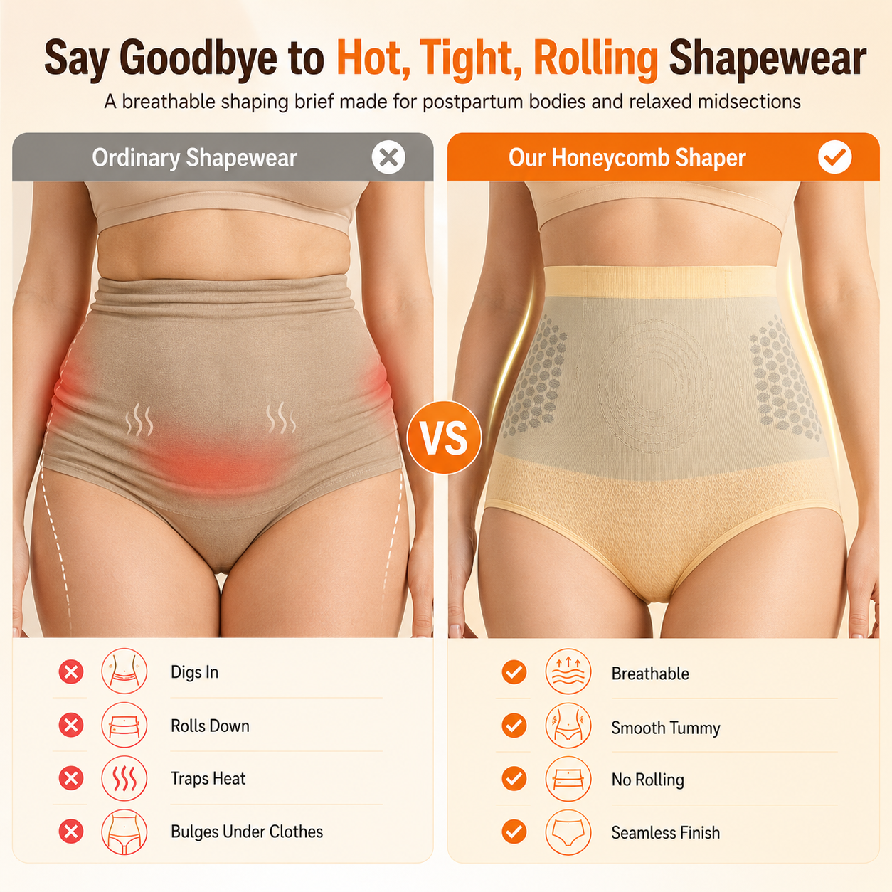Breathable Honeycomb Postpartum Shaping Briefs