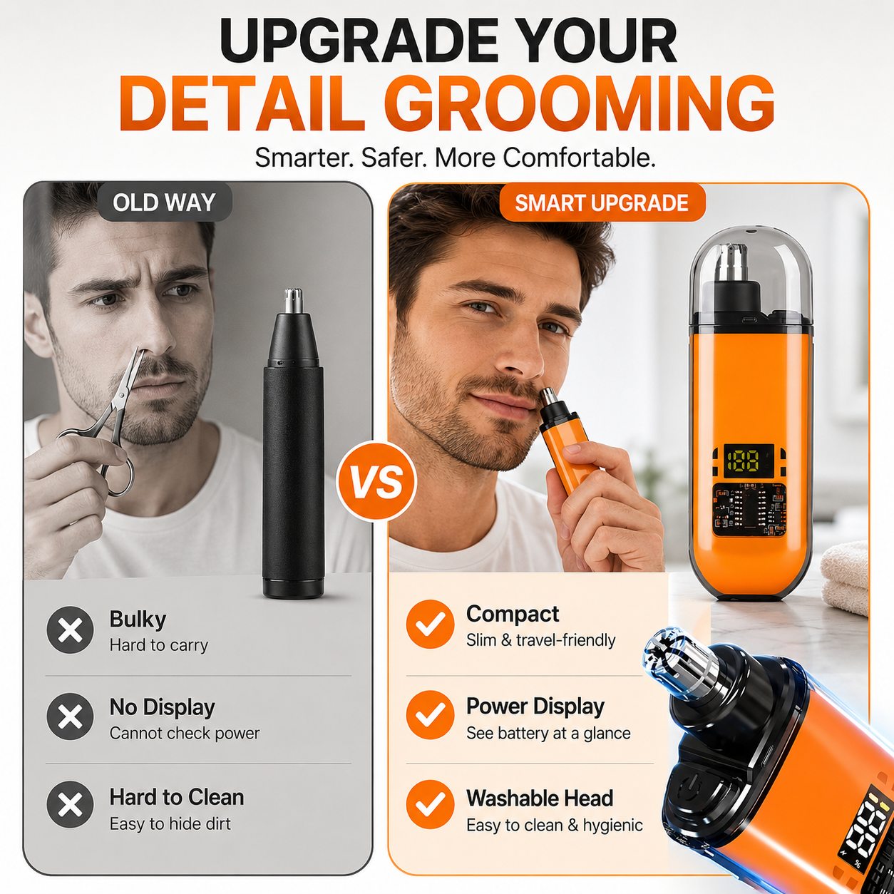 🛠️Professional LED Display Nose Hair Trimmer