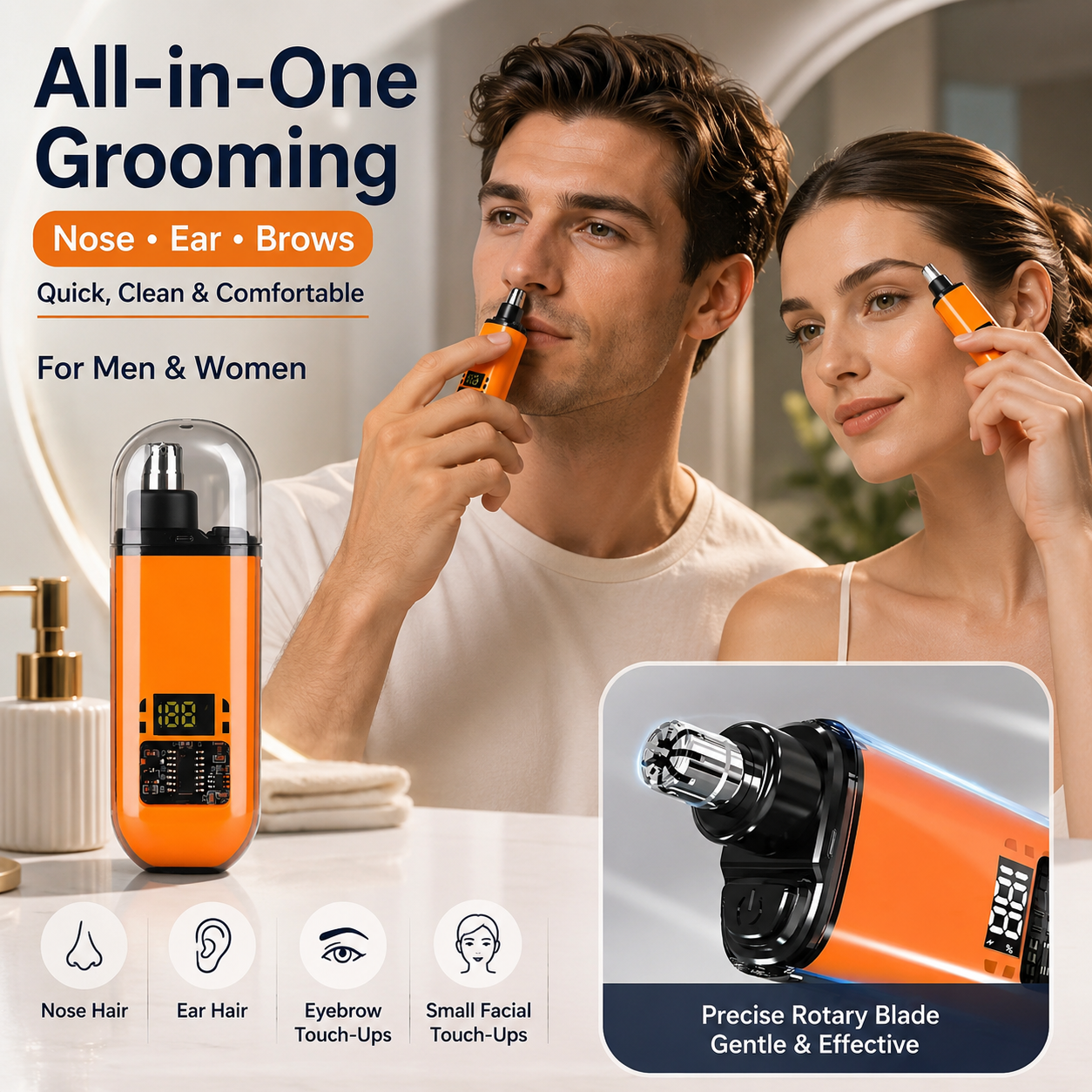 🛠️Professional LED Display Nose Hair Trimmer