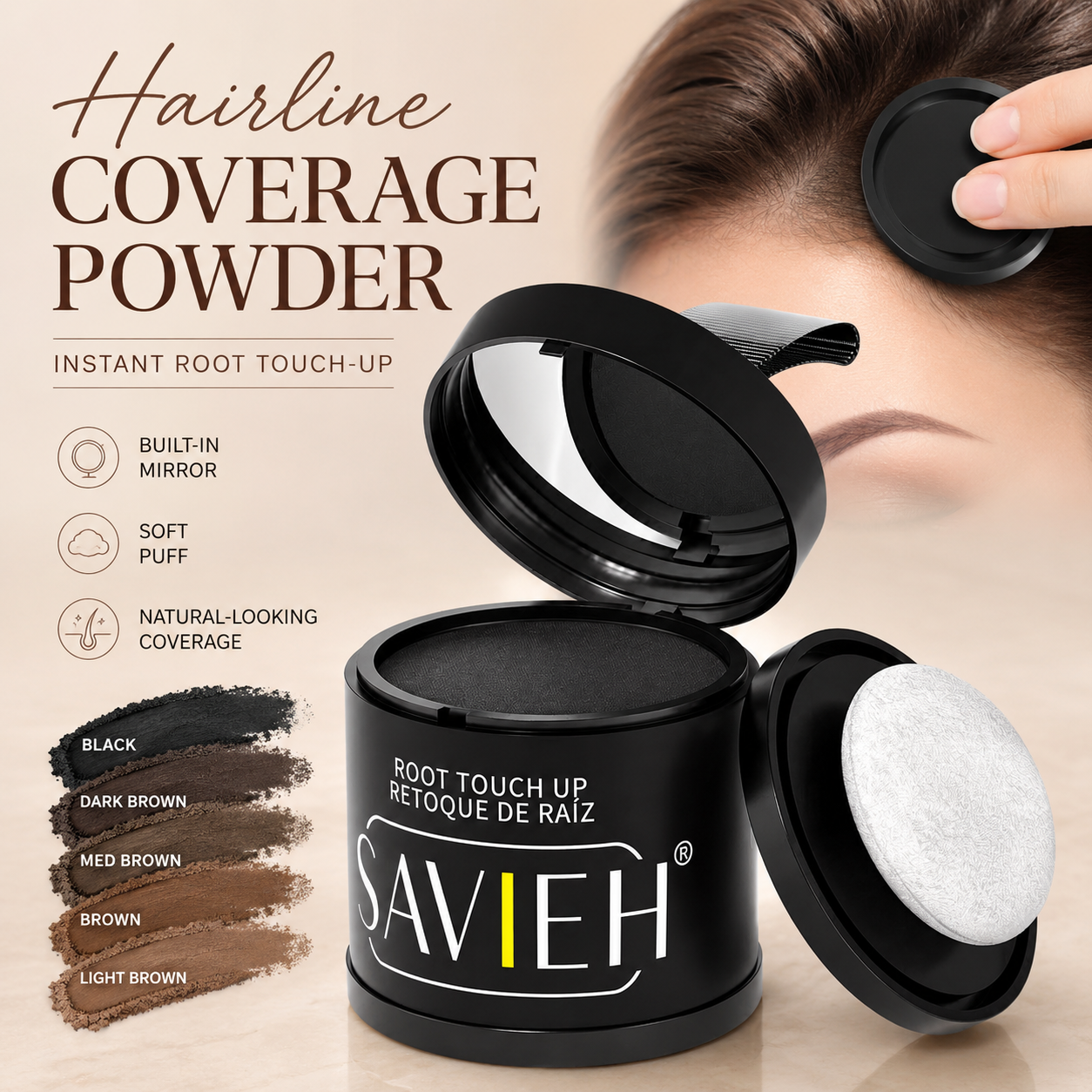 🔥 Hairline Powder ✨ Instantly Fuller Hair in Seconds! 💇‍♀️